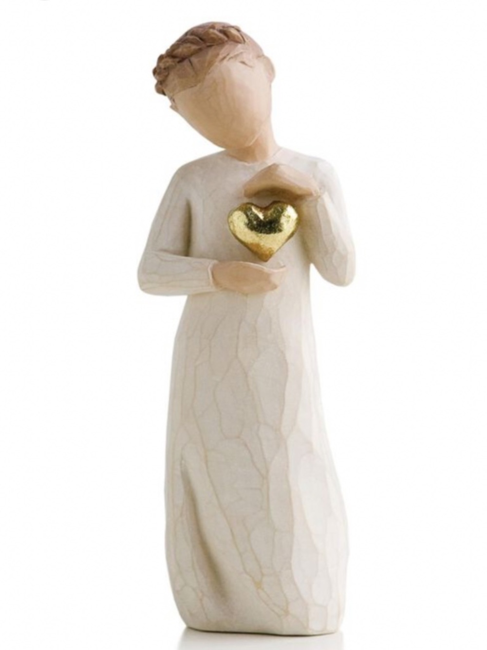Willow Tree Cream Figurine with Gold Heart